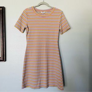 NWT Fate Kristen Striped Pink Mini Dress Size Large